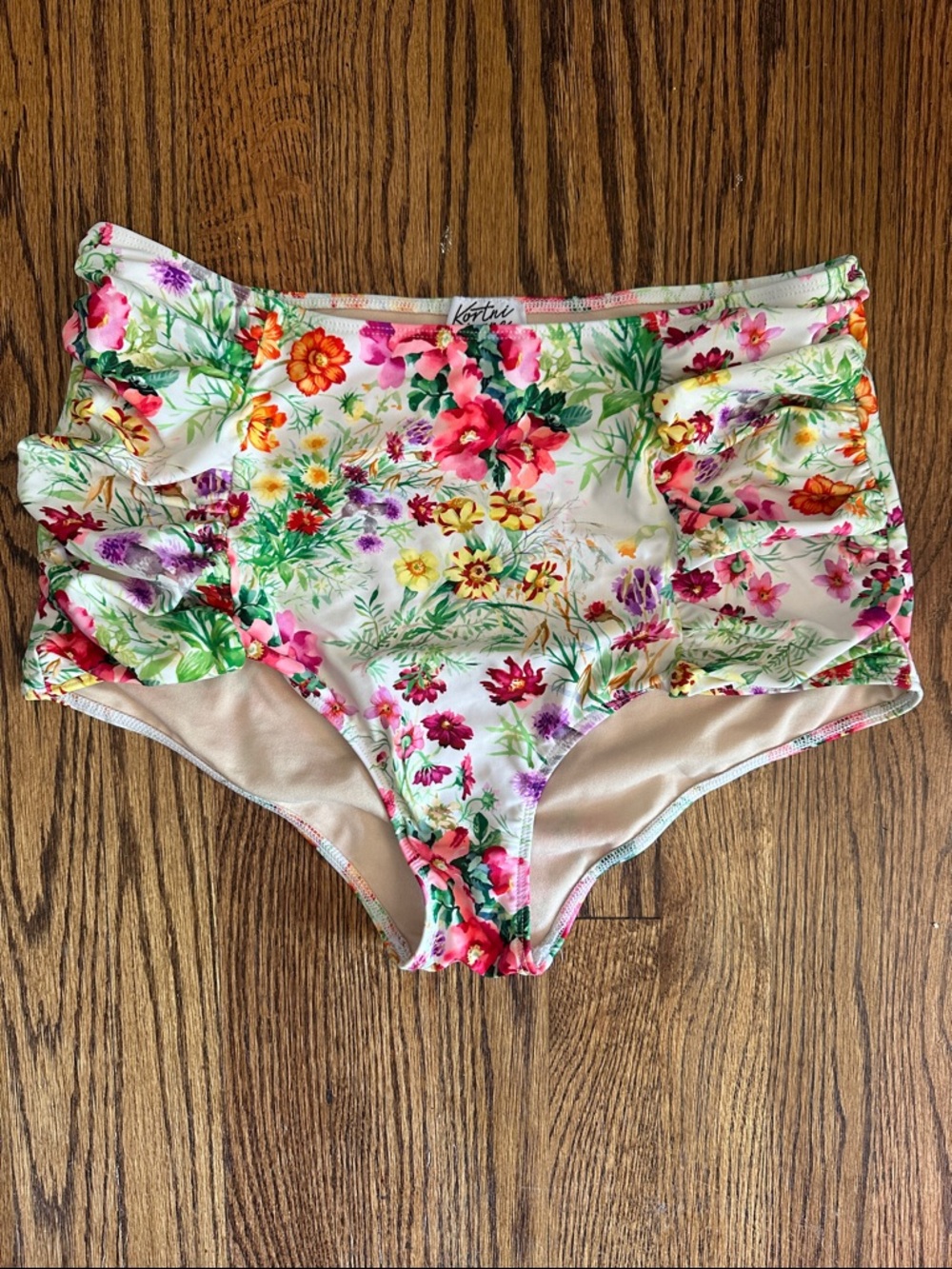 Kortni Jeane Wildflower Side Ruched Bottoms